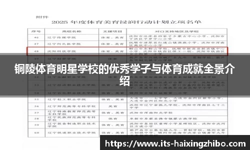 铜陵体育明星学校的优秀学子与体育成就全景介绍